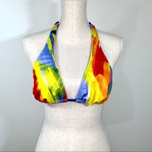 Hurley rainbow bikini top only, large